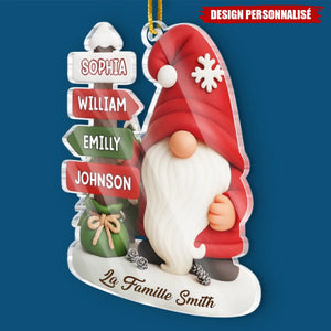 Ornement Familial en Acrylique - Cadeaux de Noël Personnalisés avec Prénoms