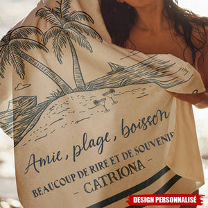 Serviette de Plage Personnalisée – Voyage entre Filles 2025