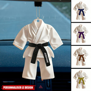 Cadeau Jiu-Jitsu, Karate - Ornament de voiture personnalisé ceinture noire