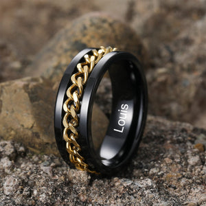 Bague Tournante Chaîne Homme – Acier Inoxydable Élégant et Moderne