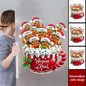 Aimant de Réfrigérateur de Noël Personnalisé – Tasse Pain d’Épices avec Prénoms