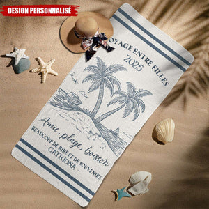 Serviette de Plage Personnalisée – Voyage entre Filles 2025
