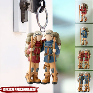 Partenaires de randonnée pour la vie – Porte-clés de randonnée personnalisé