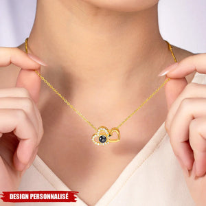 Collier Double Cœur avec Projection Photo – Cadeau Personnalisé Émotionnel