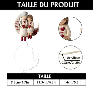 Ornement Personnalisé “Je t’aime jusqu’à la lune et retour” – Mamie et Petit-Enfant