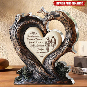 Plaque Acrylique en Forme de Cœur pour Couple – Cadeau Romantique Personnalisé
