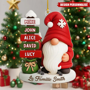 Ornement Familial en Acrylique - Cadeaux de Noël Personnalisés avec Prénoms