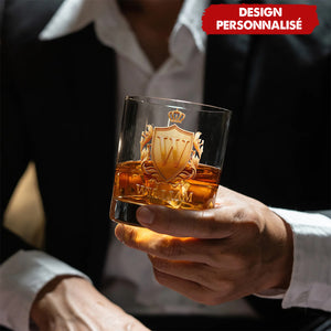 Verre à Whisky Personnalisé "Blason Royal" - Cadeau pour les amateurs de whisky