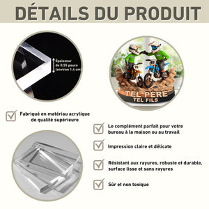 Papa et Fils en Moto Cross – Plaque Personnalisée, Cadeau pour Papa