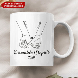 Mug Couple Personnalisé – Mug Promesse du Petit Doigt avec Noms Personnalisés
