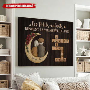 Affiche Personnalisée pour Grands-Parents et Petits-Enfants – Les Petits-Enfants Rendent la Vie Merveilleuse