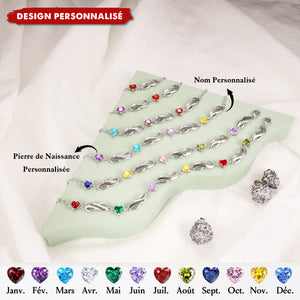 Bracelet Infini Personnalisé avec Pierre de Naissance – Cadeau Émotionnel pour Femmes