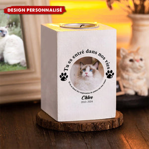 Bougeoir en Bois Personnalisé – Hommage pour Animaux de Compagnie