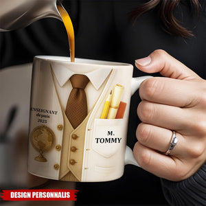 Mug Personnalisé Professeur – Cadeau Unique pour Enseignant avec Nom et Année