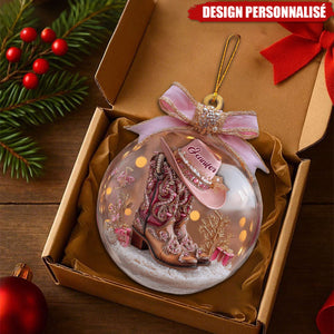 Ornement de Noël Personnalisé Cowgirl Western – Cadeau de Noël pour Cowgirl