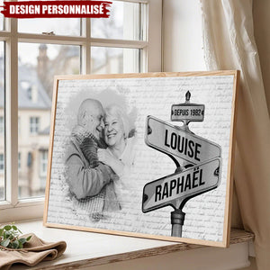 Affiche Personnalisée Couple avec Photo – Nom et année personnalisés