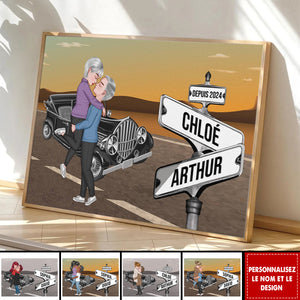 Affiche de couple personnalisée - Prénoms et année personnalisables