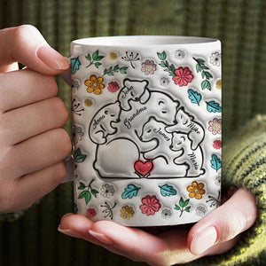 Mug Personnalisé Famille d'Ours - Cadeau Touchant pour grand-mère et maman