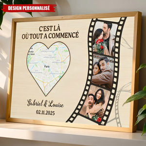 Affiche Personnalisée Couple - C'est là où tout a commencé