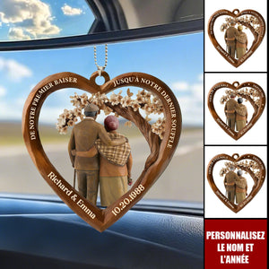 Ornement de Voiture Vieillir Ensemble — Personnalisé avec Vos Noms & Date