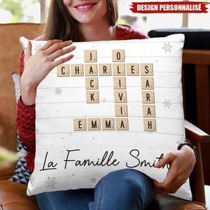 Coussin Personnalisé Famille – Cadeau de Noël pour les Membres de la Famille