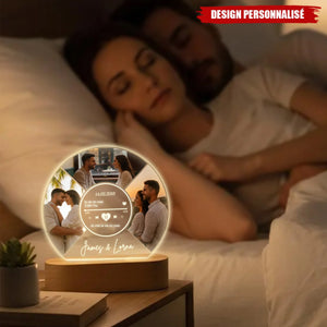 Lampe LED musicale personnalisée avec photos de couple – Cadeau de Saint-Valentin pour couple