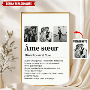 Affiche Personnalisée « Âme Soeur » - Photos, Prénoms et Souvenir d’Amour