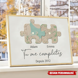 Affiche Personnalisée Couple - Tu Me Complètes