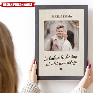 Affiche photo personnalisée pour couple – Le bonheur le plus doux est celui qu'on partage