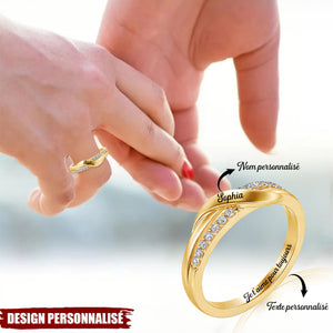 Bague Personnalisée Prénom – Nom Gravé, Cadeau Unique pour Elle