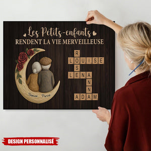 Affiche Personnalisée pour Grands-Parents et Petits-Enfants – Les Petits-Enfants Rendent la Vie Merveilleuse