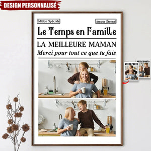 Affiche Personnalisée Le Temps en Famille — Hommage à Maman/Papa avec Vos Photos