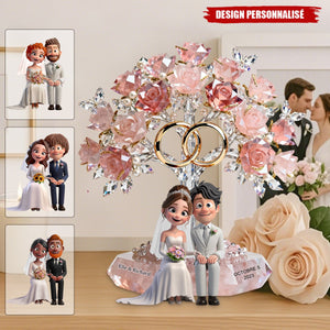 Plaque Personnalisée de Couple de Mariage - Souvenir de mariage pour couple