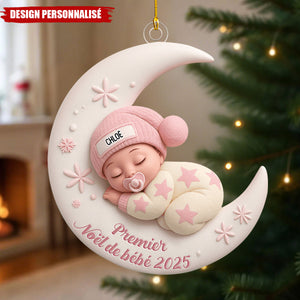 Ornement Personnalisé Premier Noël Bébé – Décoration Unique et Mémorable