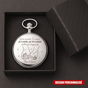 Montre De Poche Personnalisable Pour Couple - Cadeau Romantique pour Lui ou Elle