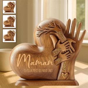 Papa/Maman, tu es la pièce qui nous unit – Plaque personnalisée en forme spéciale pour père/Mère