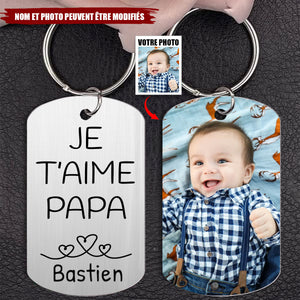 Porte-clés Photo Personnalisé - Porte-clés Gravé avec Message d'Amour