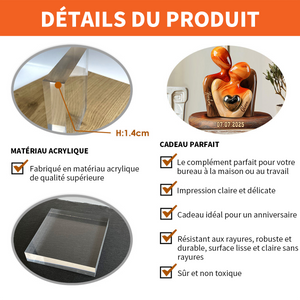 Plaque Acrylique Couple Personnalisée avec Prénoms et Date – Cadeau d’Amour Inoubliable