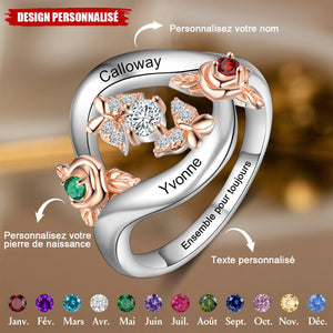 Bague Personnalisée en Forme de Rose – Cadeau Unique pour Elle