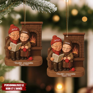 Ornement Personnalisé “Vieillir Ensemble”– Personnalisez les Noms et l’Année