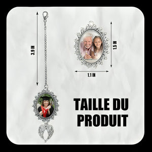Pendentif photo de frange de graduation personnalisé avec ailes d'ange