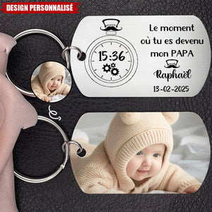 Porte-clés personnalisé avec photo – Le moment où tu es devenu mon papa