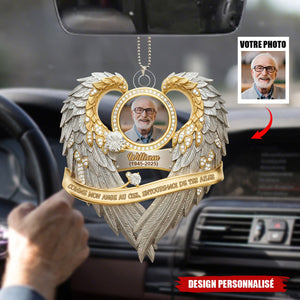 Ornement de Voiture Ange au Ciel - Cadeau Commémoratif avec Photo Personnalisée