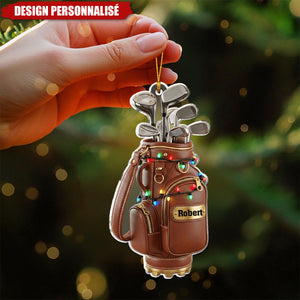 Décoration de Noël Personnalisée Sac de Golf – Cadeau Unique pour les Amateurs de Golf