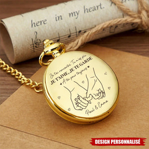 Montre De Poche Personnalisable Pour Couple - Cadeau Romantique pour Lui ou Elle
