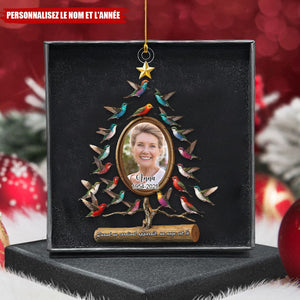 Décoration Commémorative Personnalisée – Arbre à Colibris avec Photo et Année