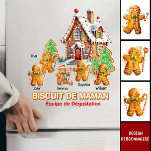 Autocollant Personnalisé de Noël – Biscuit de Noël en Famille