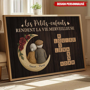 Affiche Personnalisée pour Grands-Parents et Petits-Enfants – Les Petits-Enfants Rendent la Vie Merveilleuse