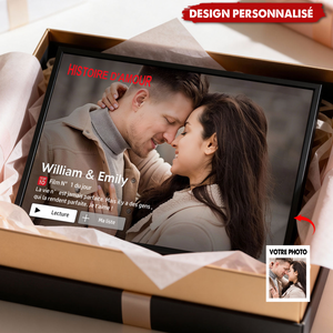 Affiche Personnalisée Couple – Histoire d’Amour Style Film avec Photo, Noms et Message