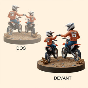 Plaque en acrylique personnalisée Père et Enfant en Moto – Cadeau Touchant pour la Fête des Pères